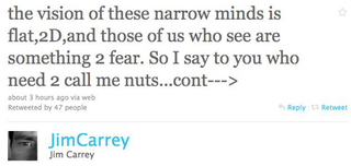 Illustration for article titled Jim Carrey Freaks Out On Twitter